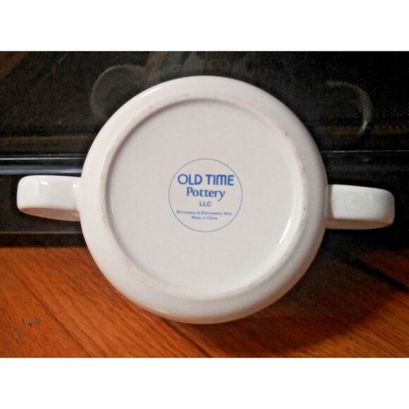 Old Time Pottery Owl Soup bowl/appetizer/cereal/snack bowl with handles, ceramic - Picture 6 of 7